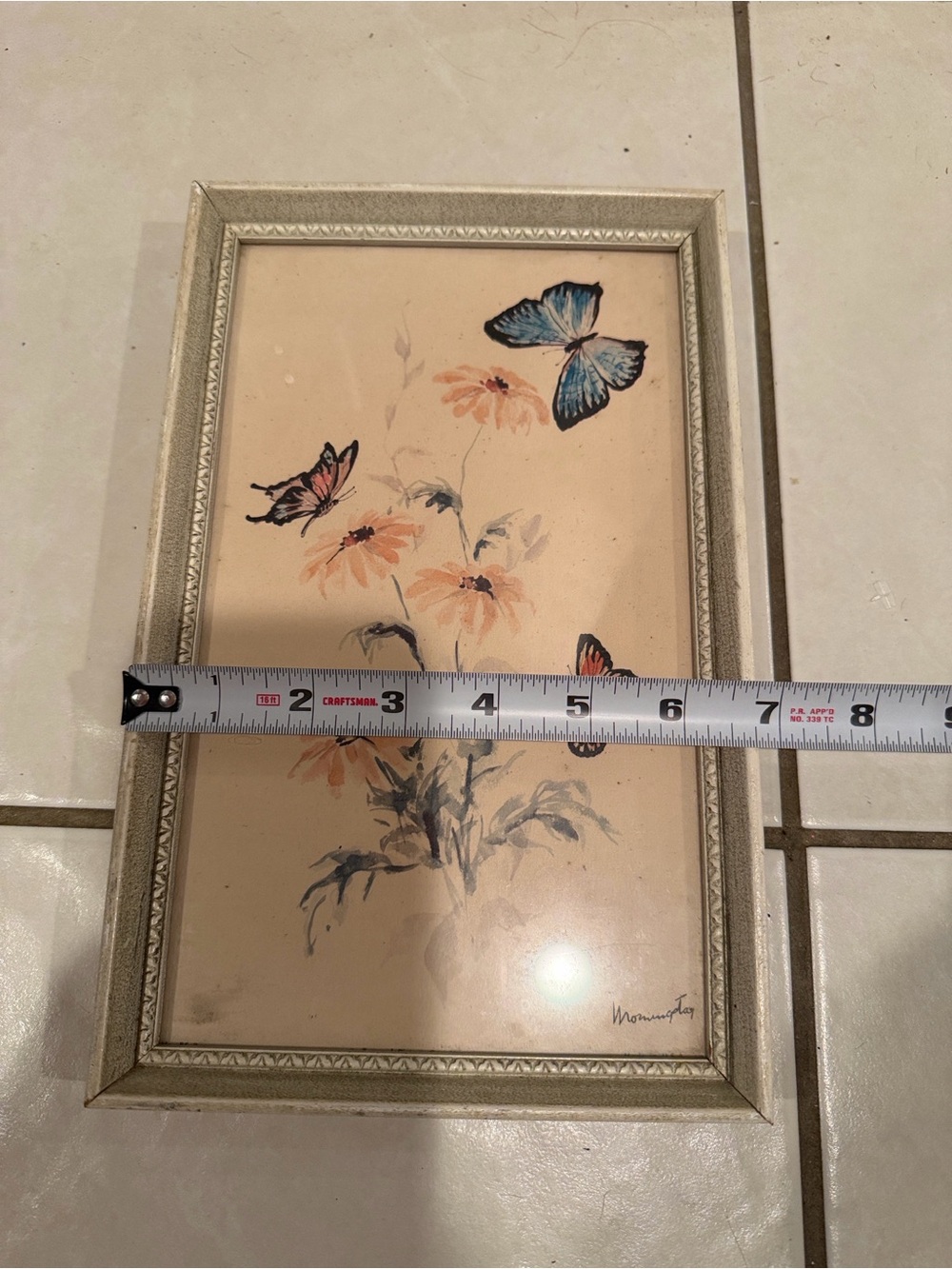 Signed Morningstar Butterfly Framed Print Boho MCM - Picture 4 of 5